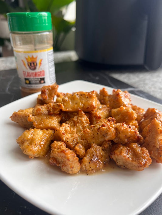 Lemon Pepper Popcorn Tofu