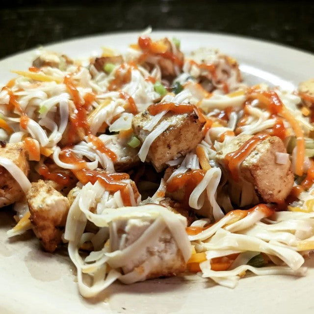 Stir Fry with Low Carb Healthy Noodles and Air Fryer Tofu