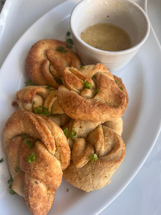 Cheesy Air Fried Garlic Knots