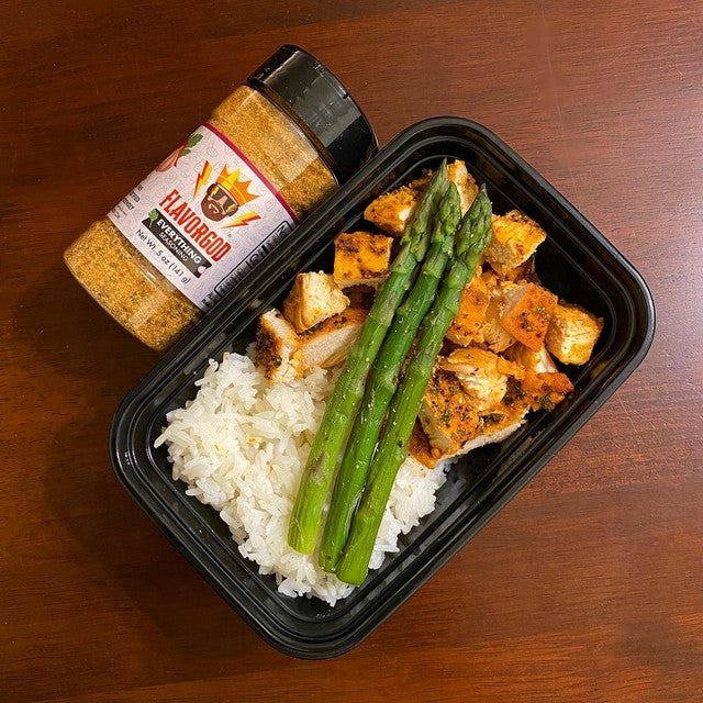 Orange-Lemon Chicken with Jasmine Rice and Asparagus