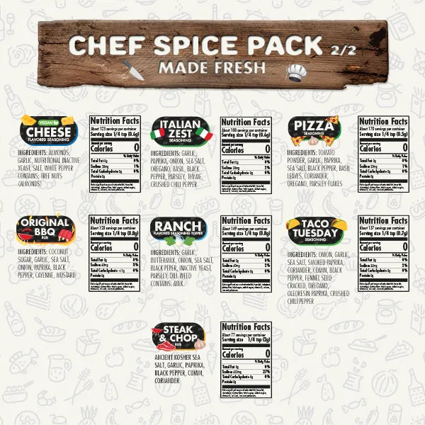 Chef Spice Pack + Storage Rack - Flavor God