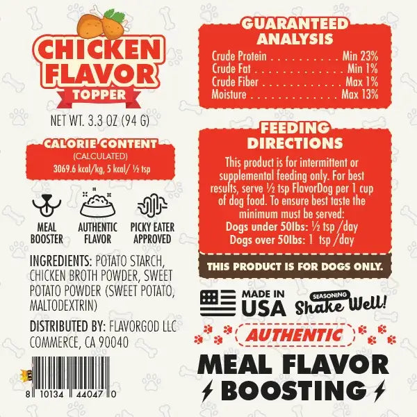 Chicken Flavored - Dog Food Topper - $2 TUESDAY - Flavor God