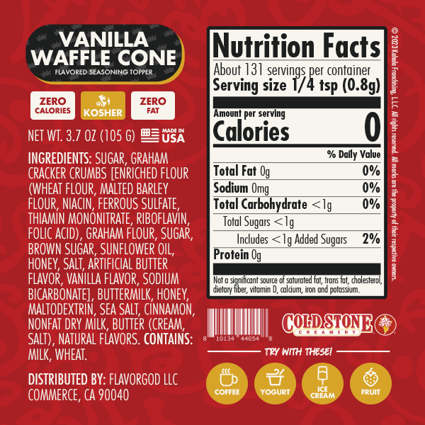 Nutrition label and ingredients for Dessert Lovers Combo