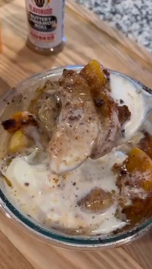 Air Fryer Peach Cobbler