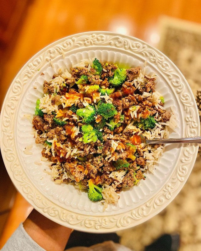 Beef and Broccoli Rice Bowl with Sugar-Free Sauce