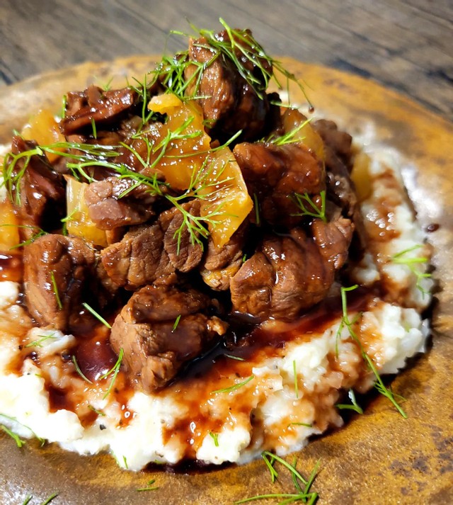 Keto Beef Bourguignon with Fennel and Raspberry Red Wine Reduction