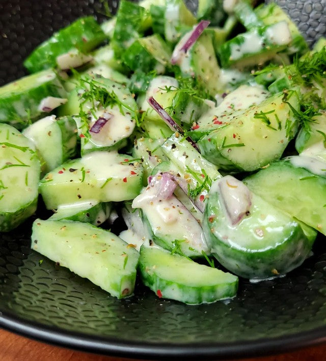 Cucumber Salad with Creamy Yogurt and Dill Dressing – Flavor God