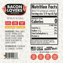 Nutrition label for Bacon Lovers Seasoning