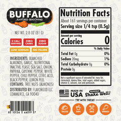 Nutrition label for Buffalo Seasoning