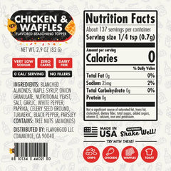 Nutrition label for Chicken & Waffles Seasoning Toppers
