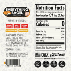 Nutrition label for Everything Bagel Seasoning