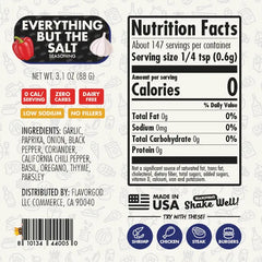 Nutrition label for Everything But The Salt Seasoning - July 4th Sale