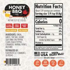 Nutrition label for Honey BBQ Rub