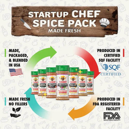 Startup Chef Spice Pack + Storage Rack - Flavor God