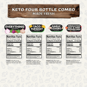 Keto Combo Herb, Spice & Seasoning Gift Pack Of 4, Everything, Garlic Lovers, Taco Tuesday, Himalayan Salt, Natural Healthy Spice Blend, Chicken, Beef, Seafood, Vegetable, BBQ, Steak Rub by FlavorGod - Flavor God