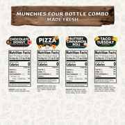Munchies Combo Pack Of 4, Seasoning Gift Set, Taco Tuesday, Pizza, Buttery Cinnamon Roll, Chocolate Donut, Natural Healthy Spice Blend, Low Sodium Chicken, Beef, Seafood, Salad, Steak Rub by FlavorGod - Flavor God