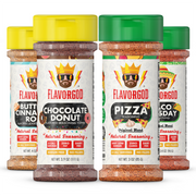 Munchies Combo Pack Of 4, Seasoning Gift Set, Taco Tuesday, Pizza, Buttery Cinnamon Roll, Chocolate Donut, Natural Healthy Spice Blend, Low Sodium Chicken, Beef, Seafood, Salad, Steak Rub by FlavorGod - Flavor God