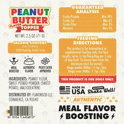 Peanut Butter Flavored - Dog Food Topper - Flavor God