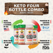 Keto Combo Herb, Spice & Seasoning Gift Pack Of 4, Everything, Garlic Lovers, Taco Tuesday, Himalayan Salt, Natural Healthy Spice Blend, Chicken, Beef, Seafood, Vegetable, BBQ, Steak Rub by FlavorGod